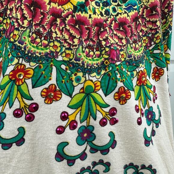Desigual Multicolored Printed Floral Blouse Tunic Sz M - Picture 2 of 8